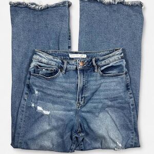 Altar'd State High Rise Light Washed Ripped Blue Denim Jeans Frayed Women’s 29